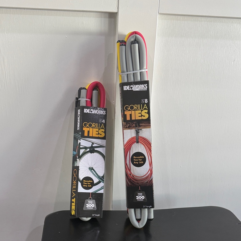 Gorilla Ties by Ideaworks - Red and Gray - BRAND NEW (2) Packeges